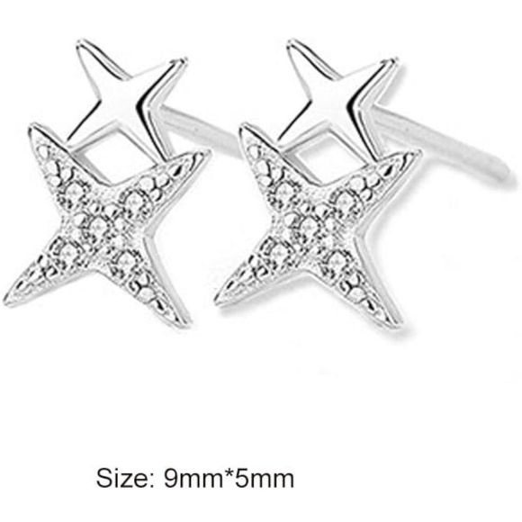 Earrings Star 925 Sterling Silver Post Stud Girls Hypoallergenic Jewelry 5 OCT - Picture 3 of 5